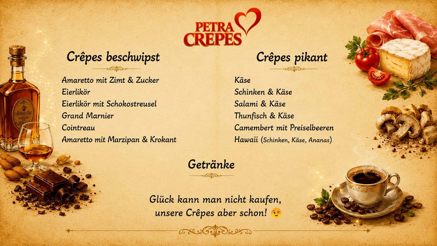 Petra's Crêperie Speisekarte Seite 2