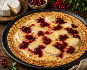 Camembert mit Preiselbeeren